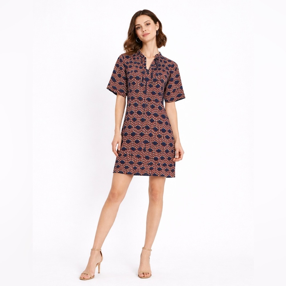 Banana Republic Navy Geometric Shift Dress Size 0 NWT